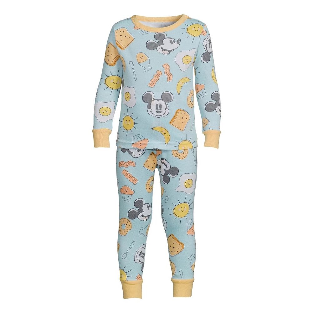 Baby Tod MICKEY MOUSE Breakfast Cotton Tight Fit Pajamas Size 12 mo 2T 4T NWT